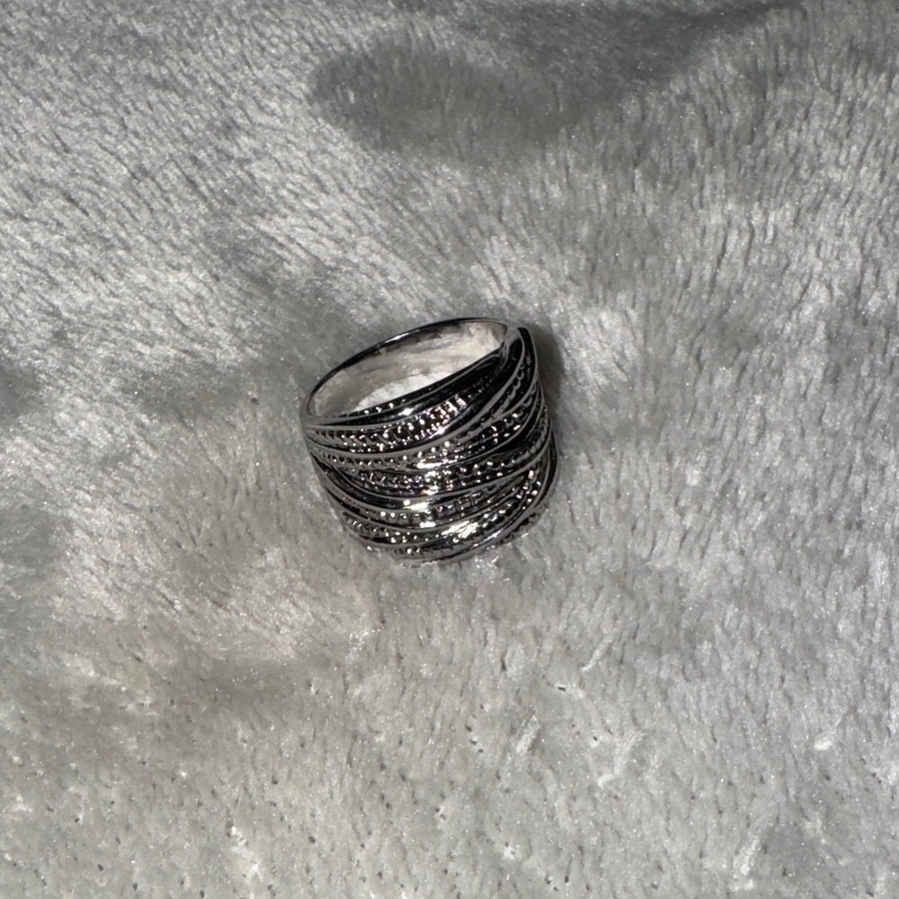 Silver Multi-Band Ring Size 8